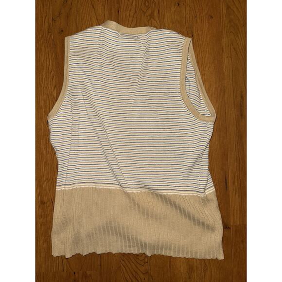 Esprit Women’s Pearl Snap Western Sweater Vest 90s y2k striped medium - Picture 4 of 4